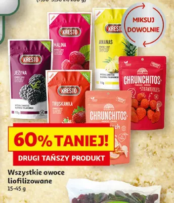 Owoce liofilizowane truskawka Kresto promocja w Auchan