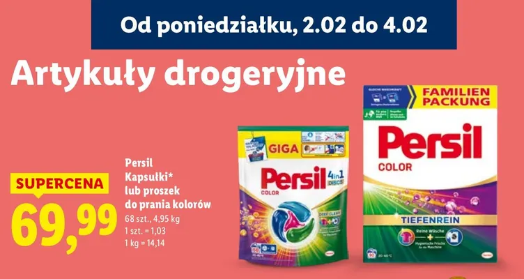 Kapsułki lub proszek do prania kolorów Persil promocja w Lidl