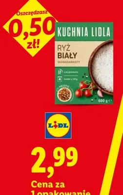 Ryż biały długoziarnisty Kuchnia Lidla 4-pak 150g promocja w Lidl