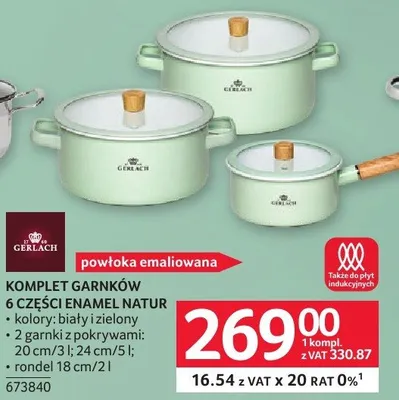 Komplet garnków 6 części ENAMEL NATUR GERLACH promocja w Selgros