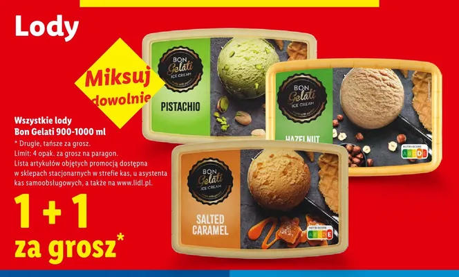 Lody Bon Gelati Pistachio promocja w Lidl