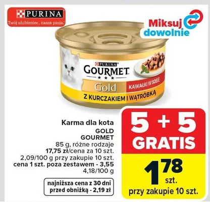 Karma dla kota Gold Gourmet różne rodzaje promocja w Carrefour