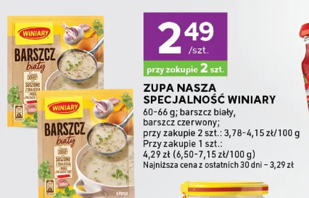 Zupa nasza specjalność barszcz biały, barszcz czerwony promocja w Stokrotka