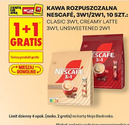 Kawa rozpuszczalna Nescafé Classic 3W1 promocja w Biedronka