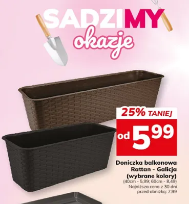 Doniczka balkonowa Rattan - Galicja wybrane kolory promocja w Hitpol