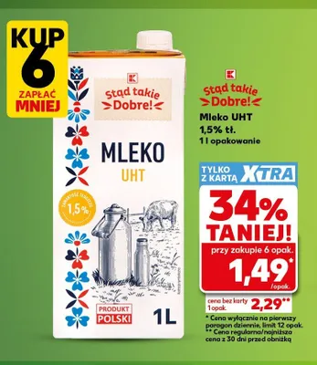 Mleko UHT 1,5% tł. Stąd takie Dobre! promocja w Kaufland
