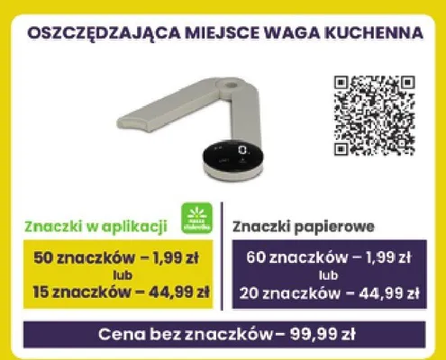 Oszczędzająca miejsce waga kuchenna promocja w Stokrotka