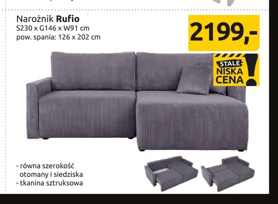 Narożnik Rufio promocja w Black Red White