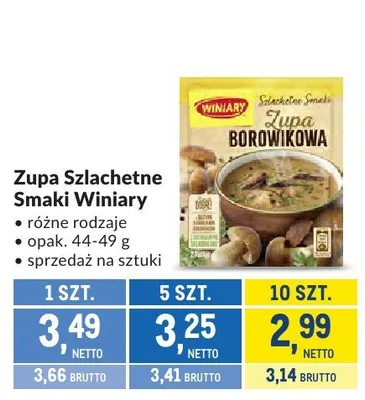 Zupa Szlachetne Smaki Winiary - różne rodzaje promocja w Makro