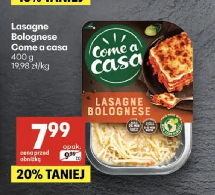 Lasagne bolognese Come a casa promocja w Delikatesy Centrum
