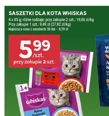 Karma dla kota Whiskas Rybne Przysmaki promocja w Stokrotka