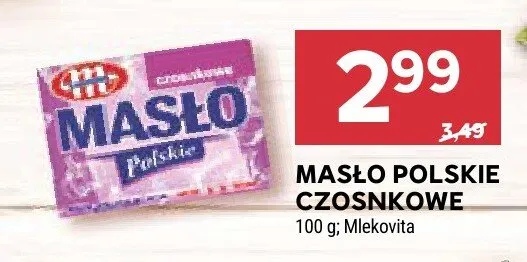 Masło polskie czosnkowe Mlekovita promocja w Stokrotka