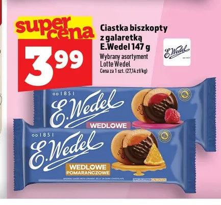 Ciastka biszkopty z galaretką E.Wedel Wedlowe Pomarańczowe promocja w TOPAZ