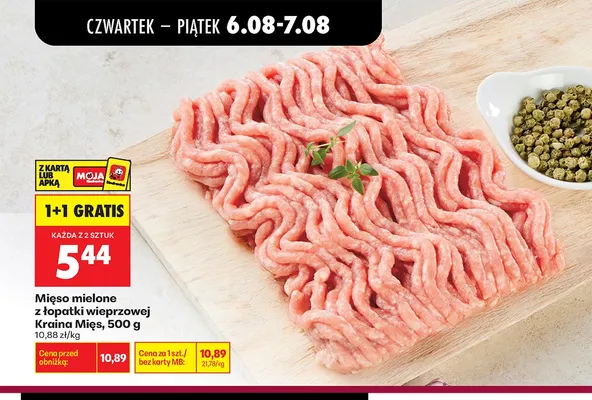Mięso mielone z łopatki wieprzowej Kraina Mięs promocja w Biedronka