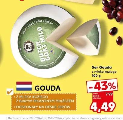 Ser Gouda z mleka koziego Henri Willig Dutch Goat Mild promocja w Kaufland