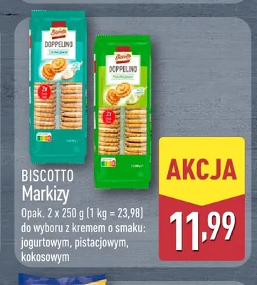 Markizy Doppelino Biscotto 2-pak z kremem o smaku pistacjowym promocja w Aldi