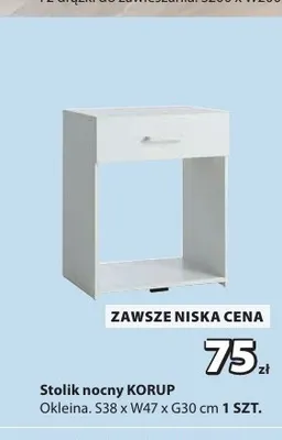 Stolik nocny Korup promocja w Jysk