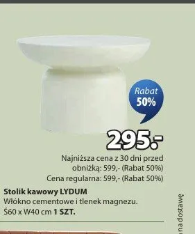 Stolik kawowy LYDUM włókno cementowe i tlenek magnezu Ś60xW40cm promocja w Jysk