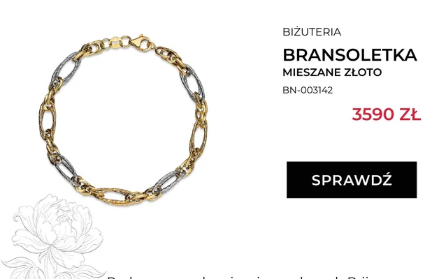 Bransoletka z mieszanego złota Briju