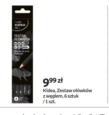 Zestaw ołówków z węglem 6 sztuk Kidea promocja w Empik