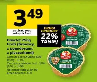 Pasztet 250g Profi (firmowy, z pomidorami, z pieczarkami) promocja w Hitpol