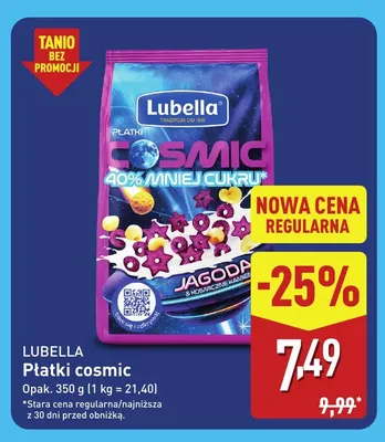 Płatki cosmic Lubella promocja w Aldi