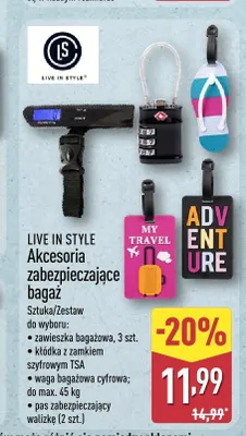 Akcesoria zabezpieczające bagaż Live In Style promocja w Aldi
