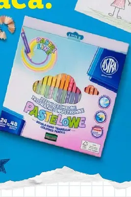 Kredki ołówkowe dwustronne pastelowe Astra promocja w Lidl