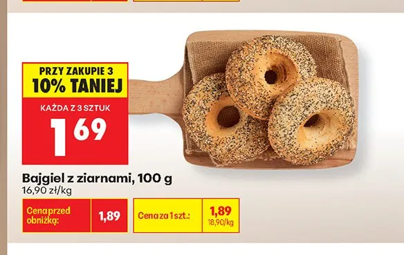 Bajgiel z ziarnami promocja w Biedronka