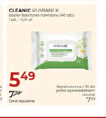 Papier toaletowy nawilżany Rumianek Cleanic promocja w Drogerie Jawa