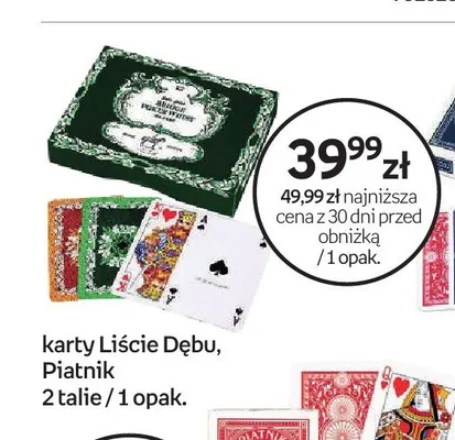 Karty do gry Piatnik Liście Dębu 2 talie promocja w Empik