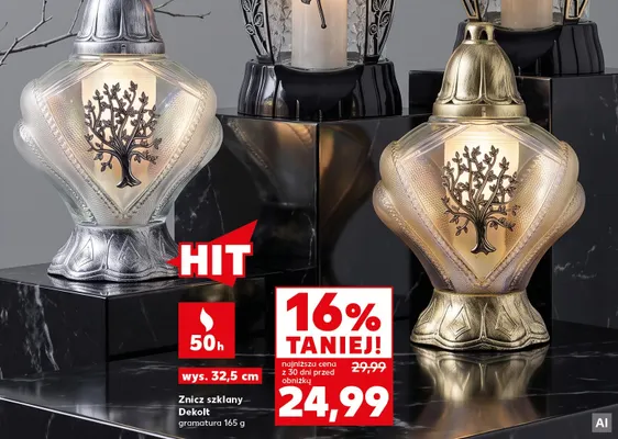 Znicz szklany Dekolt promocja w Kaufland