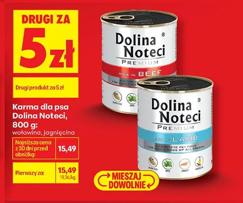 Karma dla psa Dolina Noteci Premium z jagnięciną promocja w Biedronka