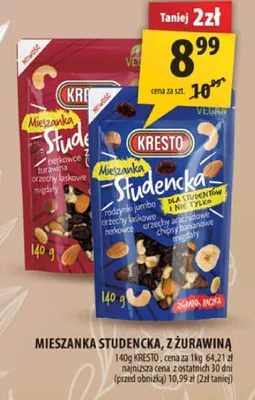 Mieszanka studencka, z żurawiną promocja w Arhelan