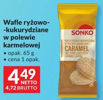 Wafle ryżowo-kukurydziane w polewie karmelowej Sonko promocja w Makro