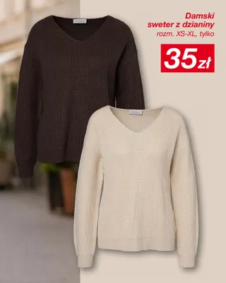 Damski sweter z dzianiny Janina promocja w KiK