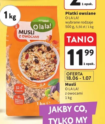 Musli z owocami O la la! promocja w Intermarche