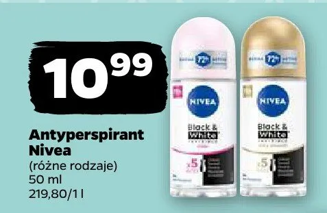 Antyperspirant Nivea roll-on Black & White promocja w Netto