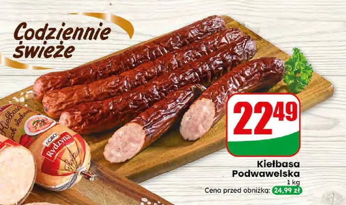 Kiełbasa Podwawelska Agro Rydzyna promocja w Dino
