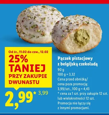 Pączek pistacjowy z belgijską czekoladą promocja w Lidl