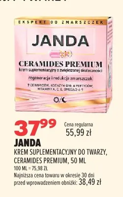 Krem suplementacyjny do twarzy Janda Ceramides Premium promocja w Drogerie Natura