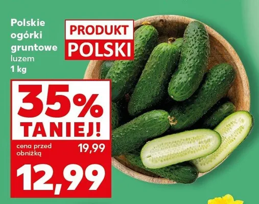 Ogórki gruntowe luzem promocja w Kaufland