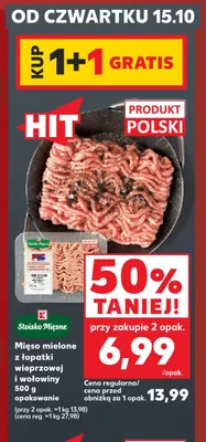 Mięso mielone z łopatki wieprzowej i wołowiny Stoisko Mięsne promocja w Kaufland