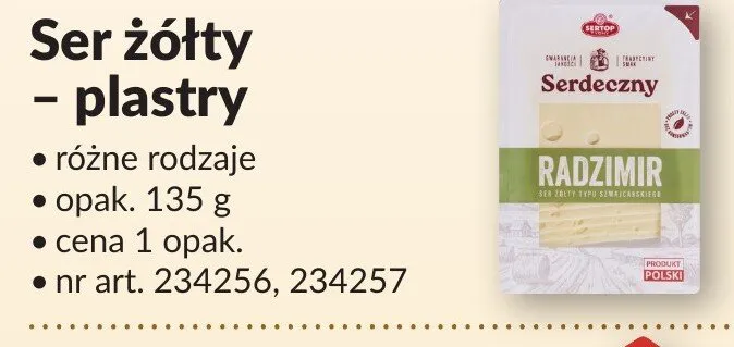 Ser żółty - plastry różne rodzaje promocja w Makro