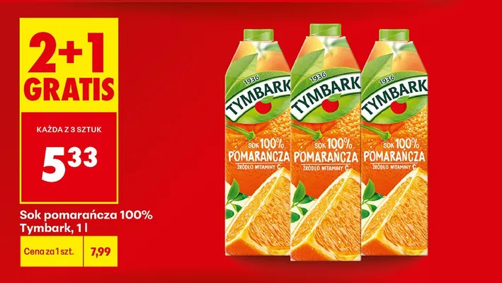 Sok pomarańcza 100% promocja w Biedronka
