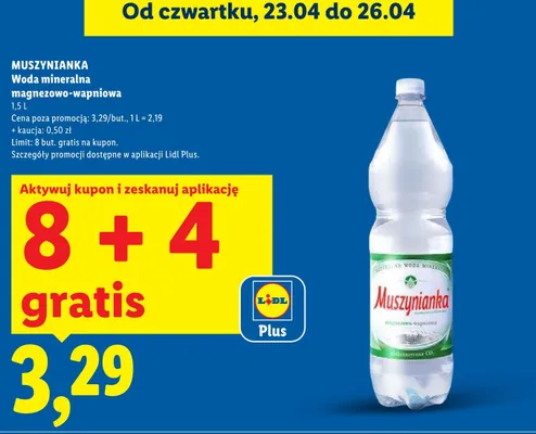 Woda mineralna Muszynianka 1,5l promocja w Lidl