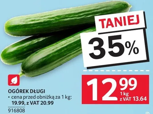 Ogórek długi promocja w Selgros