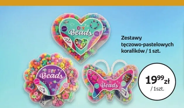 Zestaw tęczowo-pastelowych koralików DIY Beads promocja w Empik