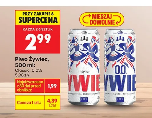 Piwo Żywiec Classic 0,0% promocja w Biedronka