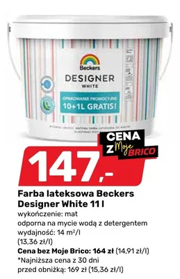 Farba lateksowa Designer White promocja w Bricomarche